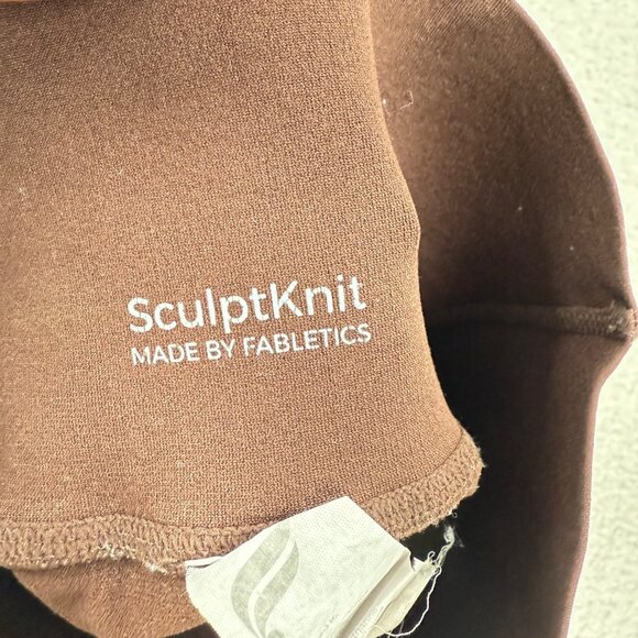 Sculptknit High Waist Mesh Workout Shorts Brown Nylon Spandex Athletic, S - Picture 4 of 7